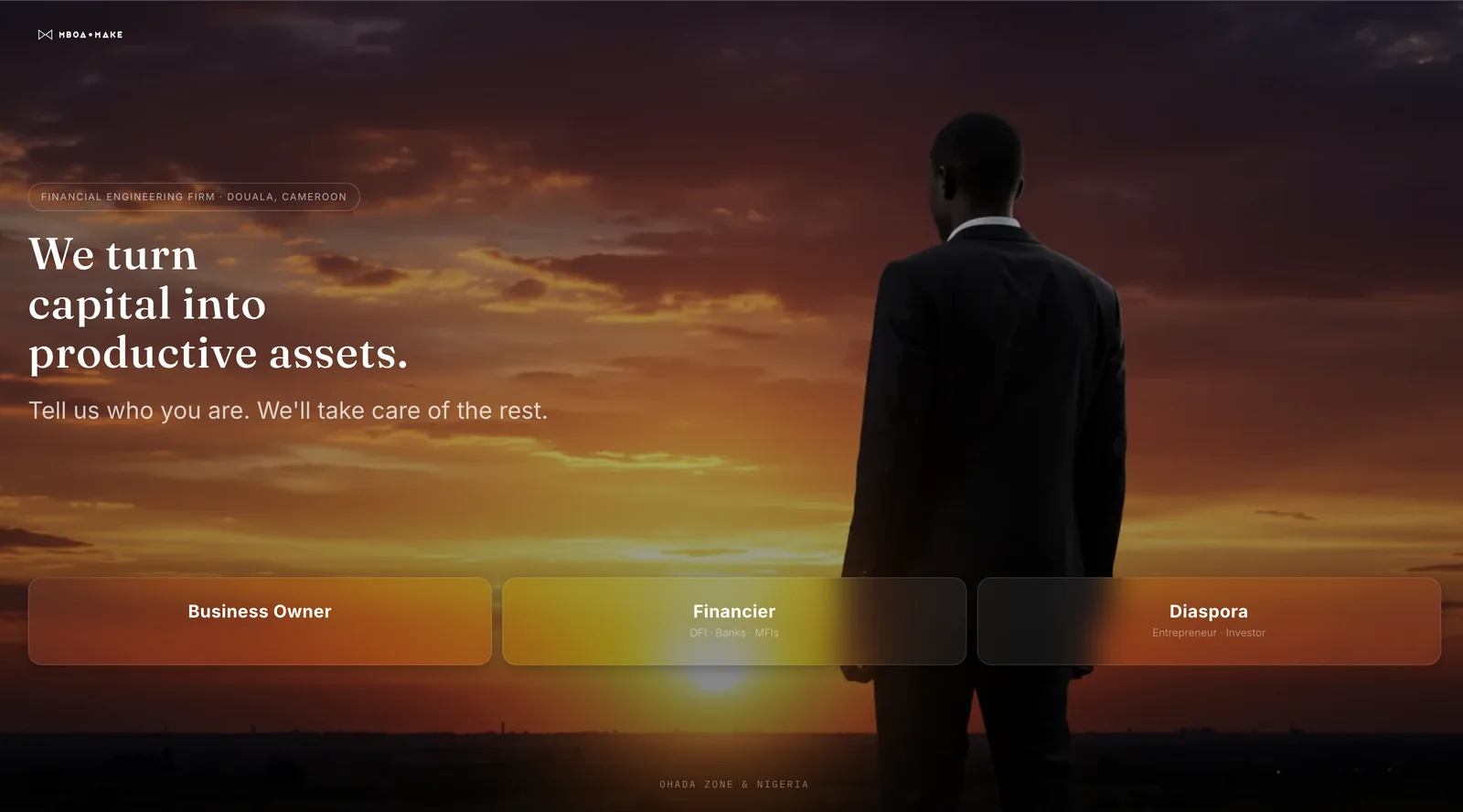 Page d’accueil du site Mboa Make, version ordinateur