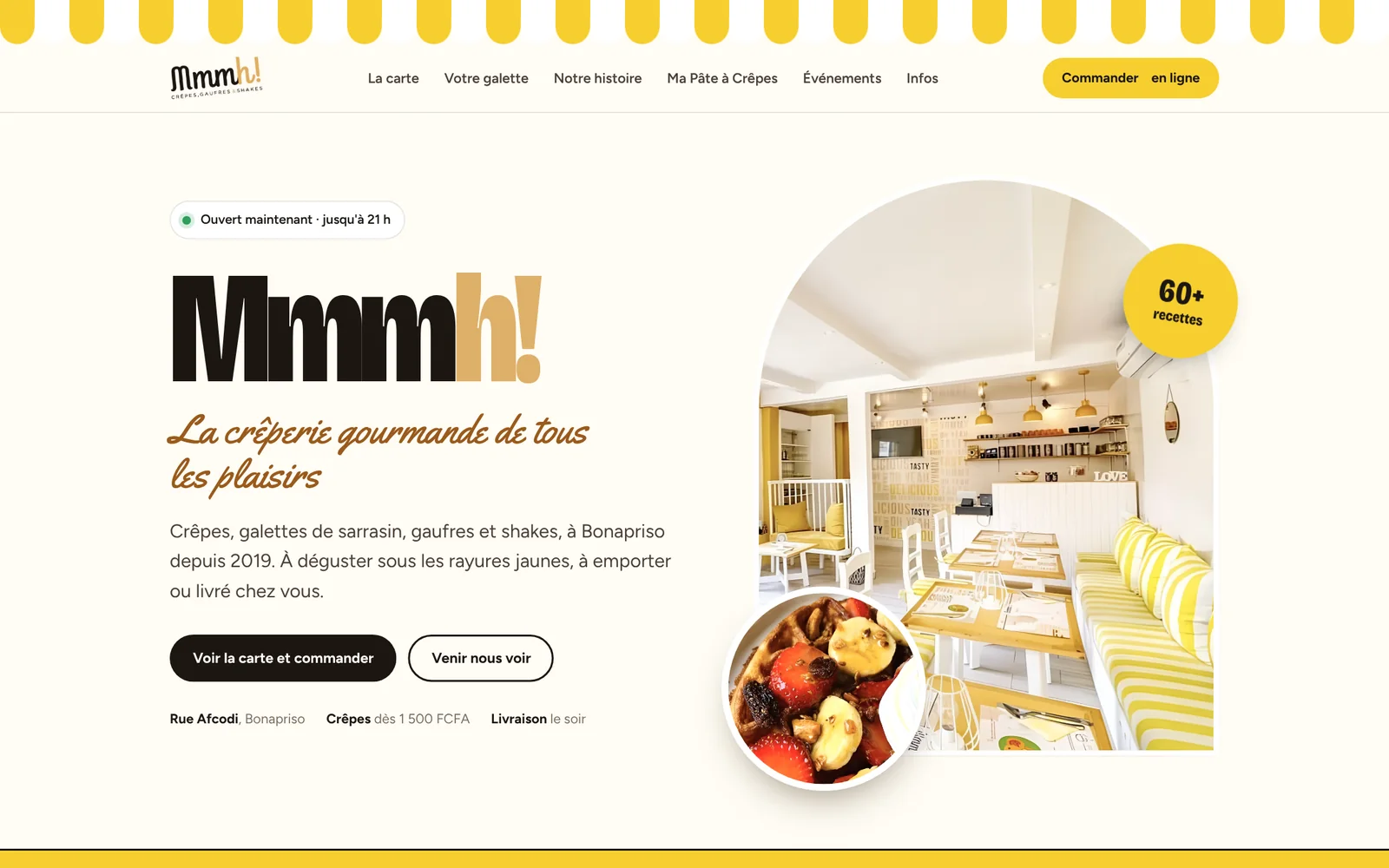 Concept de site pour Mmmh! La Crêperie