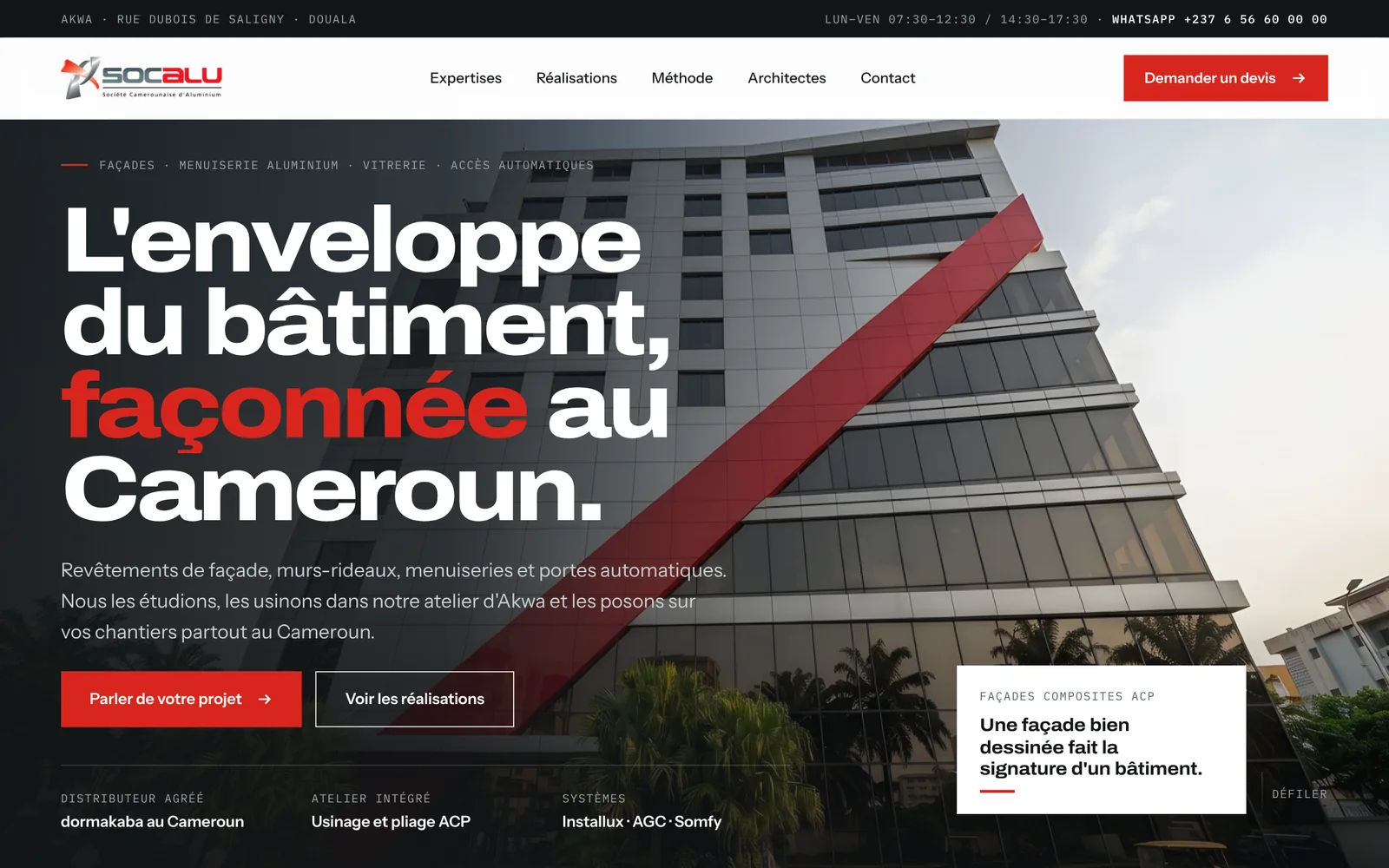 Concept de site pour SOCALU